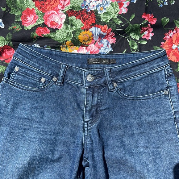 Prana Organic cotton blend Slim fit Stretch Short inseam Jeans Blue 0/25 - Picture 2 of 8